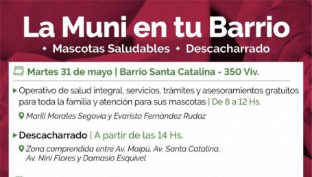 La Municipalidad acercará múltiples servicios gratuitos a los barrios Santa Catalina y Sol de Mayo