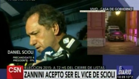 Scioli elogió a Zannini: "Fue el redactor de grandes avances del Gobierno"